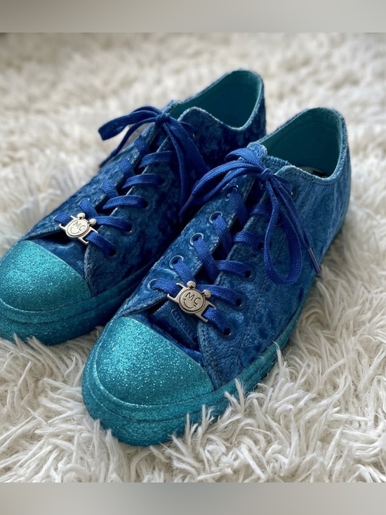 Converse Shoes - RARE Converse x Miley Cyrus Velvet Glitter Platform Sneaker Gnarly Blue Size 9